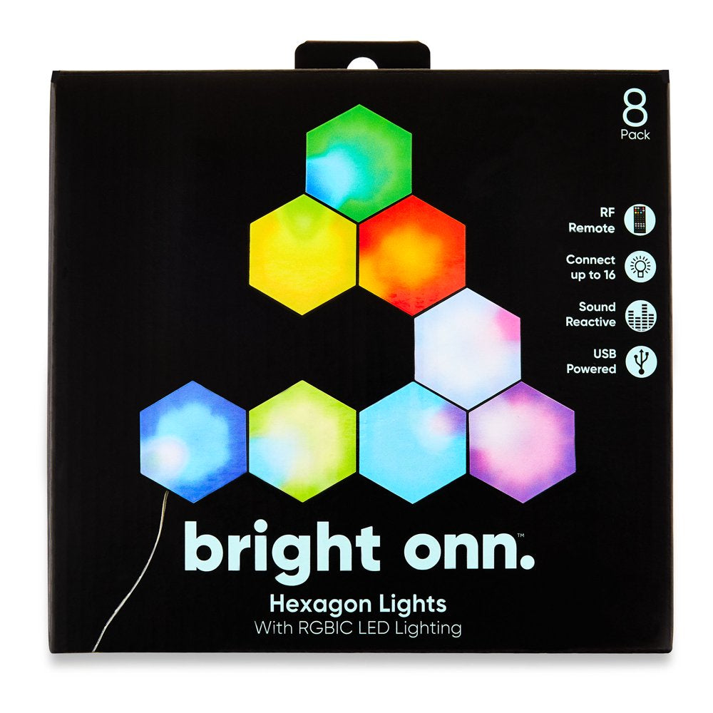 8-Pack RGBIC HEXAGON LIGHTS