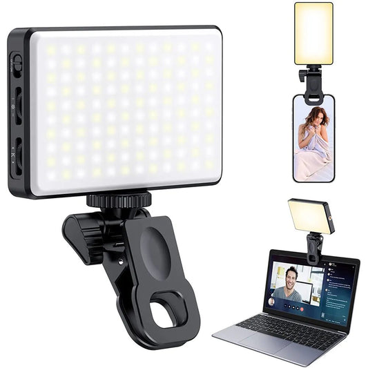 120 LED Phone Light Selfie Light 3000Mah Rechargeable Clip Video Light for Iphone Ipad Camera Laptop Samsung Phones Selfie